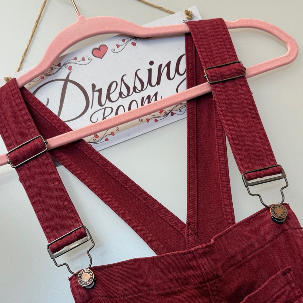 Judy Blue Women's Burgundy Denim Overalls - Picture 7 of 9